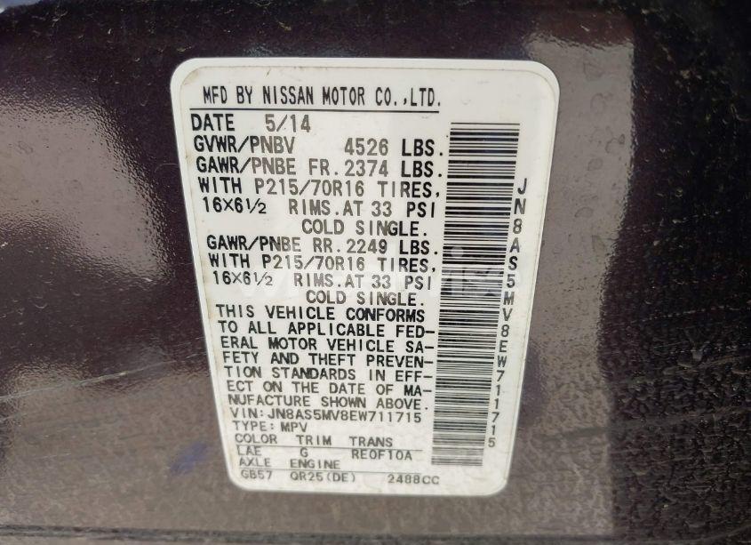 Photo 9 of 2014 Nissan Rogue SELECT S (VIN JN8AS5MV8EW711715)