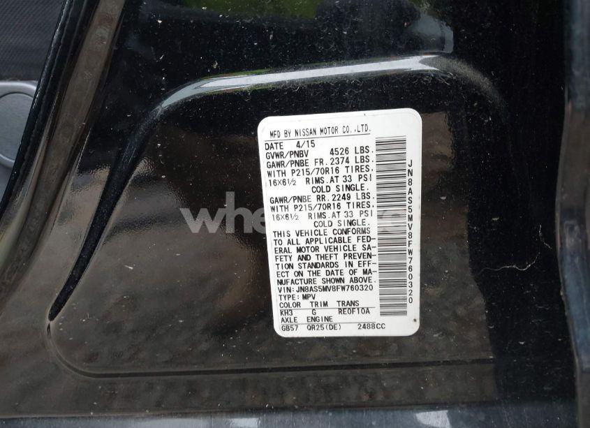 Photo 9 of 2015 Nissan Rogue SELECT S (VIN JN8AS5MV8FW760320)