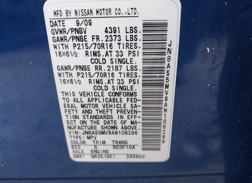 Photo 9 of 2010 Nissan Rogue S (VIN JN8AS5MV9AW108296)