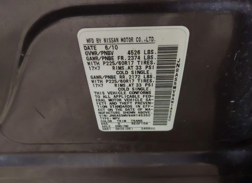 Photo 9 of 2010 Nissan Rogue SL (VIN JN8AS5MV9AW145350)