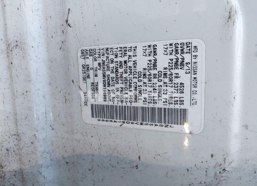 Photo 9 of 2013 Nissan Rogue SV (VIN JN8AS5MV9DW146969)