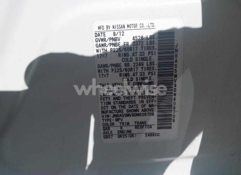 Photo 9 of 2013 Nissan Rogue SV (VIN JN8AS5MV9DW609709)