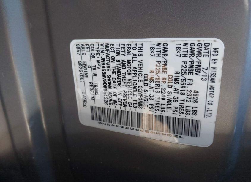 Photo 9 of 2013 Nissan Rogue SV W/SL PKG (VIN JN8AS5MV9DW654228)