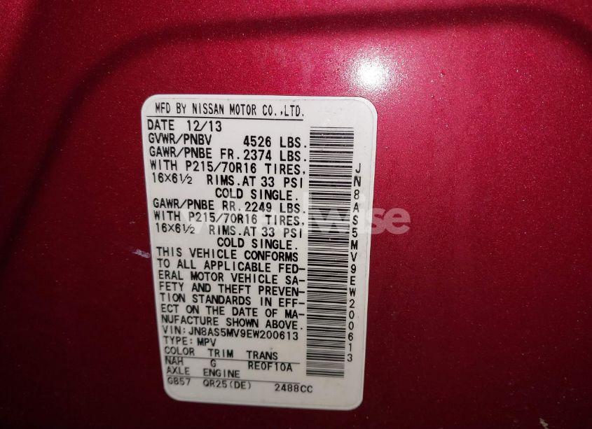 Photo 9 of 2014 Nissan Rogue SELECT S (VIN JN8AS5MV9EW200613)