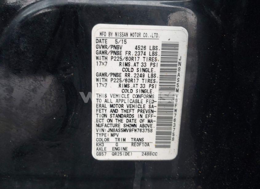 Photo 9 of 2015 Nissan Rogue SELECT S (VIN JN8AS5MV9FW763758)