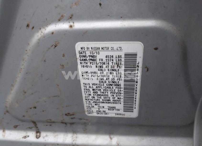 Photo 9 of 2011 Nissan Rogue S (VIN JN8AS5MVXBW266874)