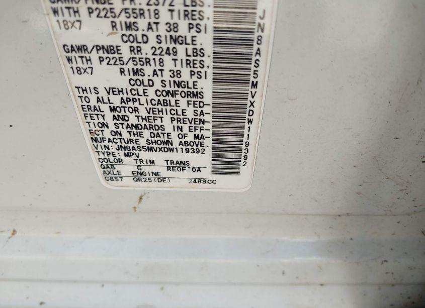 Photo 9 of 2013 Nissan Rogue SV W/SL PKG (VIN JN8AS5MVXDW119392)