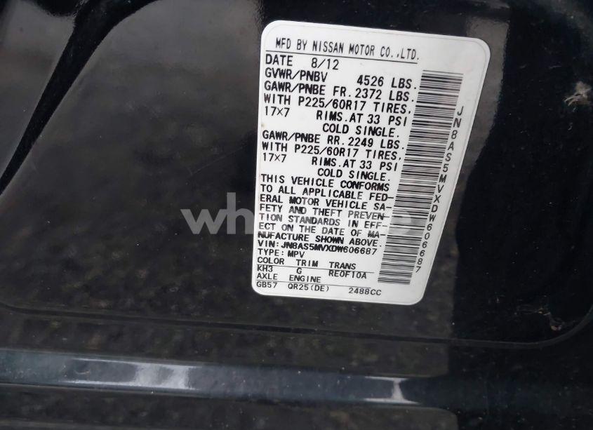 Photo 9 of 2013 Nissan Rogue SV (VIN JN8AS5MVXDW606687)