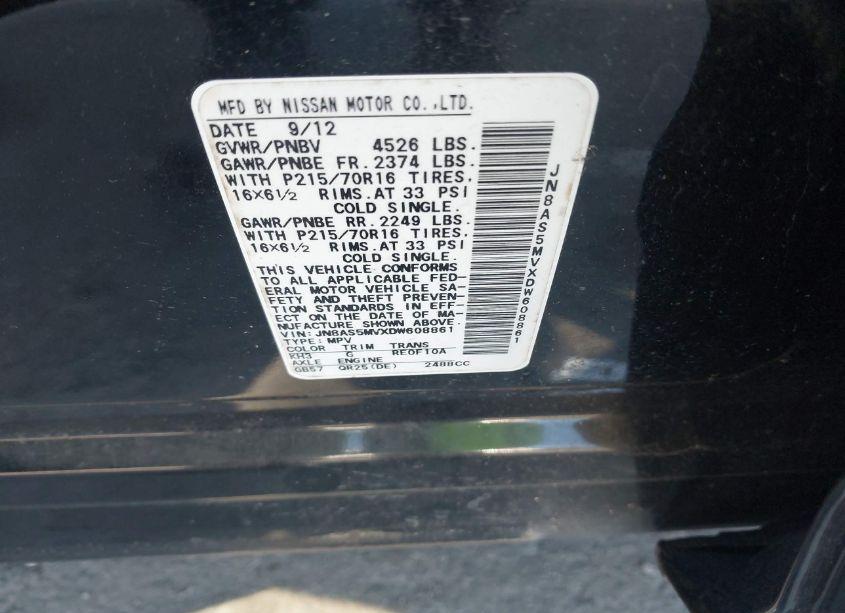 Photo 9 of 2013 Nissan Rogue S (VIN JN8AS5MVXDW608861)