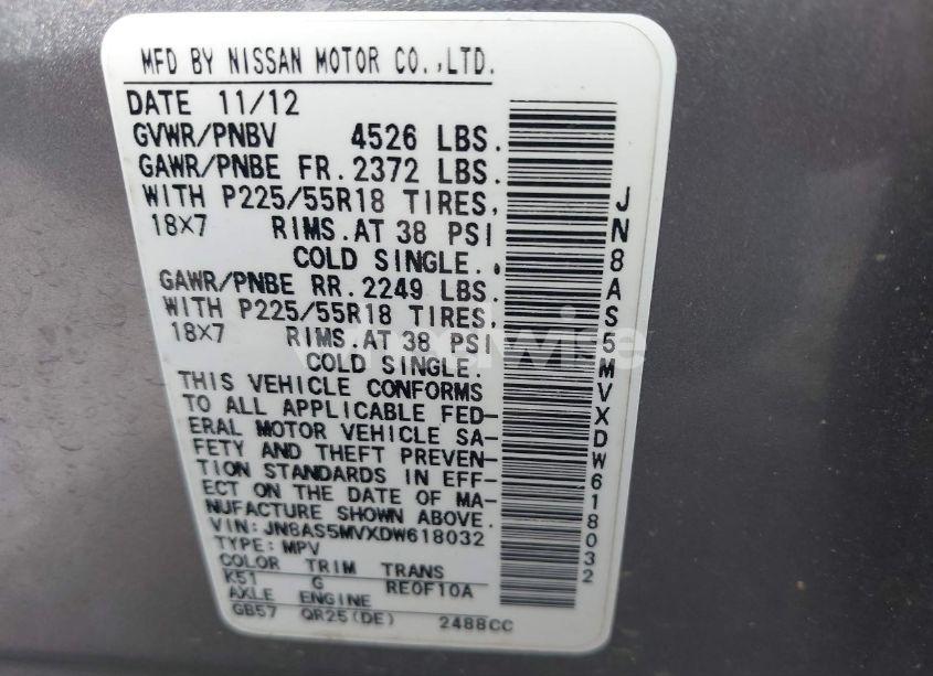 Photo 9 of 2013 Nissan Rogue SV W/SL PKG (VIN JN8AS5MVXDW618032)