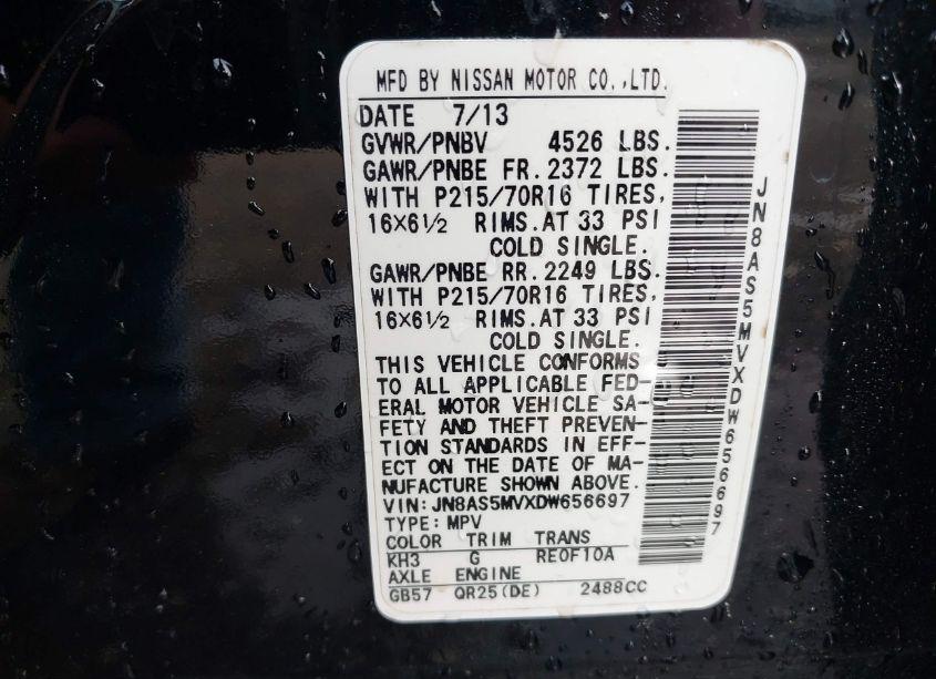 Photo 9 of 2013 Nissan Rogue S (VIN JN8AS5MVXDW656697)