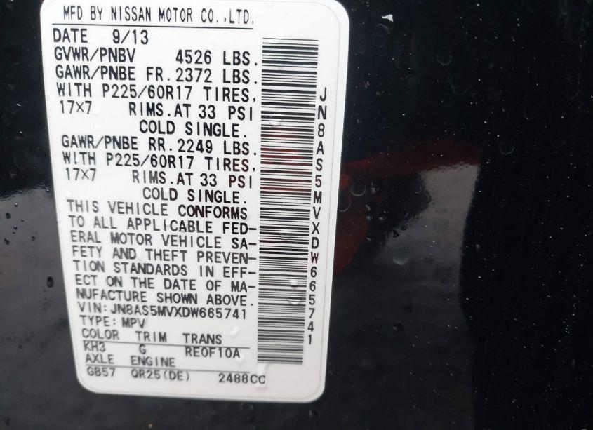 Photo 9 of 2013 Nissan Rogue SV (VIN JN8AS5MVXDW665741)