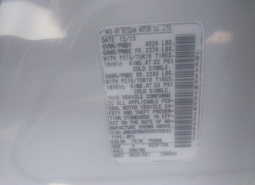 Photo 9 of 2014 Nissan Rogue SELECT S (VIN JN8AS5MVXEW200832)