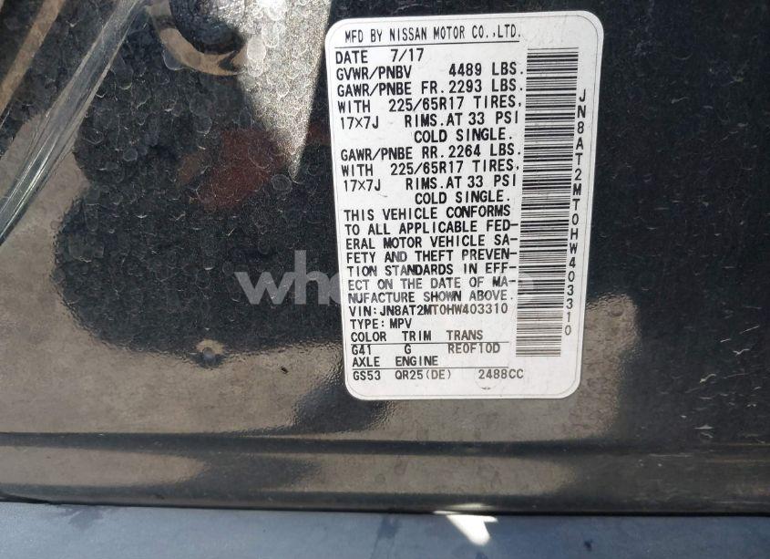 Photo 9 of 2017 Nissan Rogue S (VIN JN8AT2MT0HW403310)