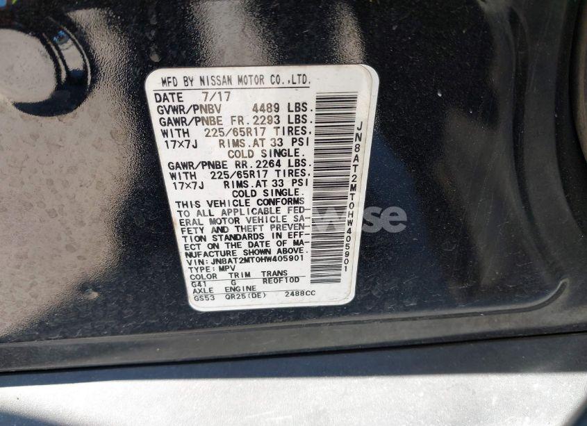 Photo 9 of 2017 Nissan Rogue S (VIN JN8AT2MT0HW405901)