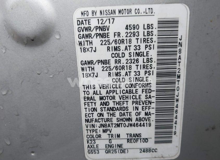 Photo 9 of 2018 Nissan Rogue SL (VIN JN8AT2MT0JW464419)