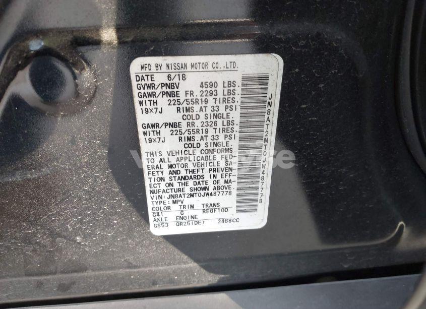 Photo 9 of 2018 Nissan Rogue SL (VIN JN8AT2MT0JW487778)