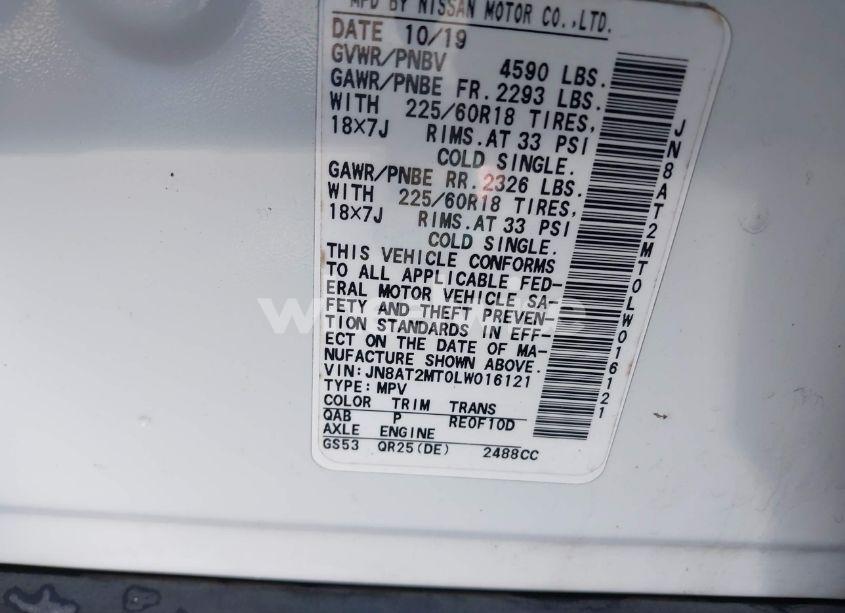 Photo 9 of 2020 Nissan Rogue SV FWD (VIN JN8AT2MT0LW016121)