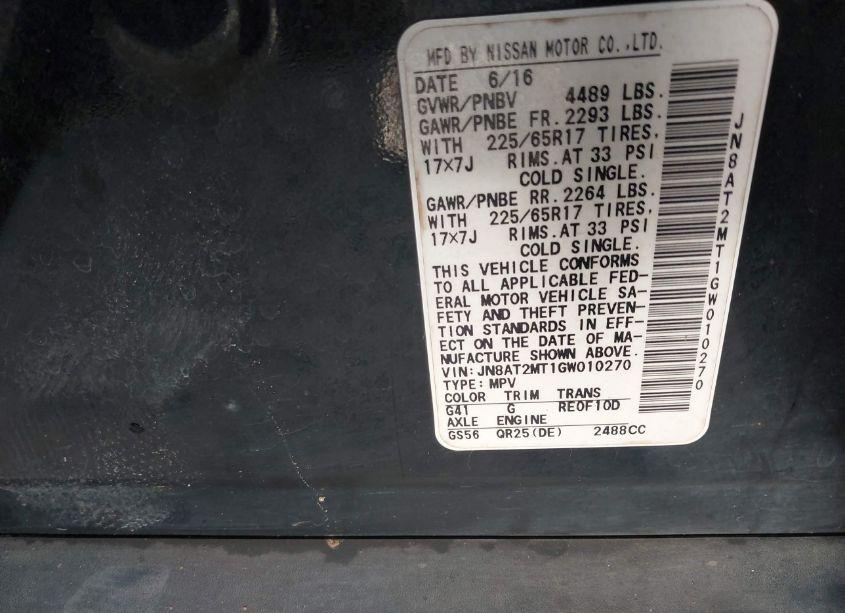 Photo 9 of 2016 Nissan Rogue S (VIN JN8AT2MT1GW010270)