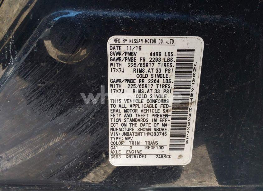 Photo 9 of 2017 Nissan Rogue SV (VIN JN8AT2MT1HW383746)