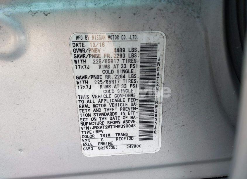 Photo 9 of 2017 Nissan Rogue S (VIN JN8AT2MT1HW390048)