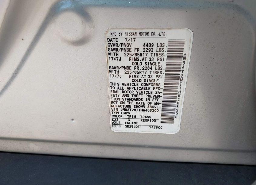 Photo 9 of 2017 Nissan Rogue S (VIN JN8AT2MT1HW406300)