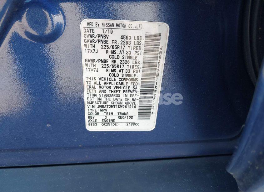 Photo 9 of 2019 Nissan Rogue SV (VIN JN8AT2MT1KW261914)