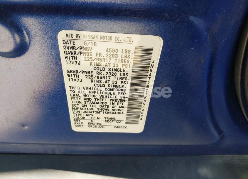 Photo 9 of 2019 Nissan Rogue S (VIN JN8AT2MT1KW504864)