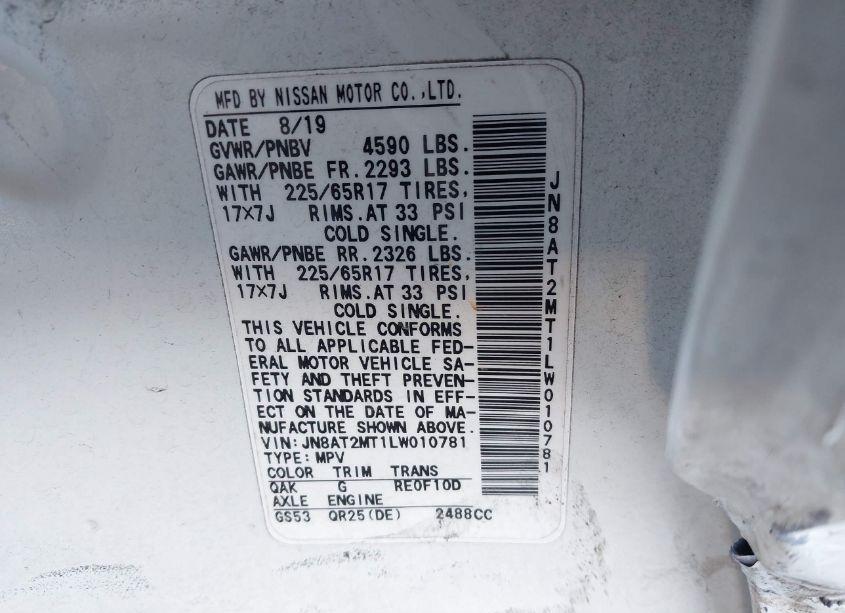 Photo 9 of 2020 Nissan Rogue SV FWD (VIN JN8AT2MT1LW010781)