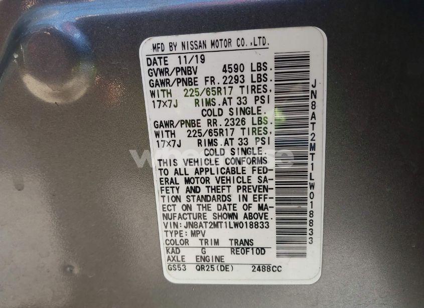 Photo 9 of 2020 Nissan Rogue S FWD (VIN JN8AT2MT1LW018833)