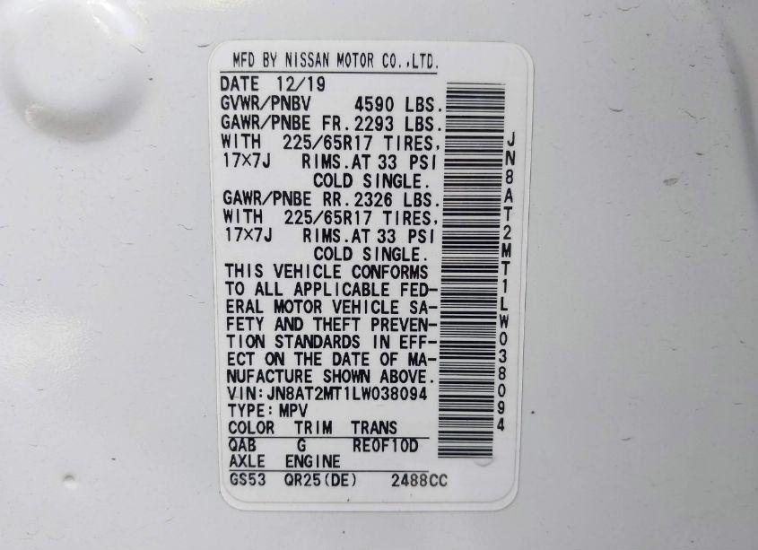 Photo 9 of 2020 Nissan Rogue SV FWD (VIN JN8AT2MT1LW038094)