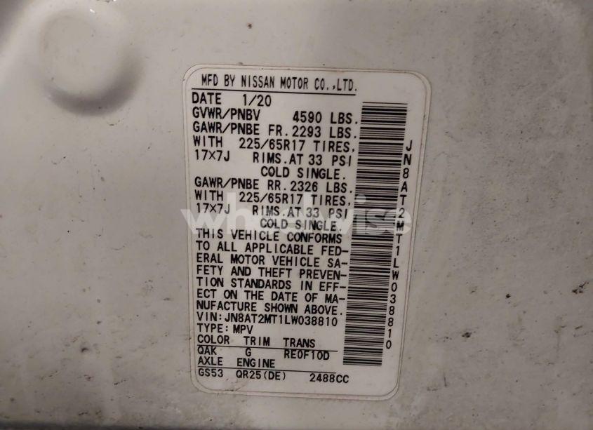 Photo 9 of 2020 Nissan Rogue SV FWD (VIN JN8AT2MT1LW038810)