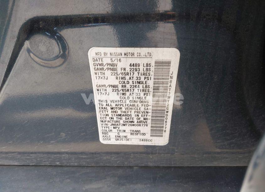 Photo 9 of 2016 Nissan Rogue S (VIN JN8AT2MT2GW006776)