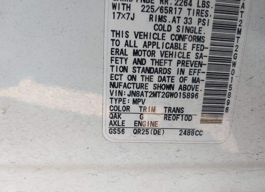 Photo 9 of 2016 Nissan Rogue S (VIN JN8AT2MT2GW015896)