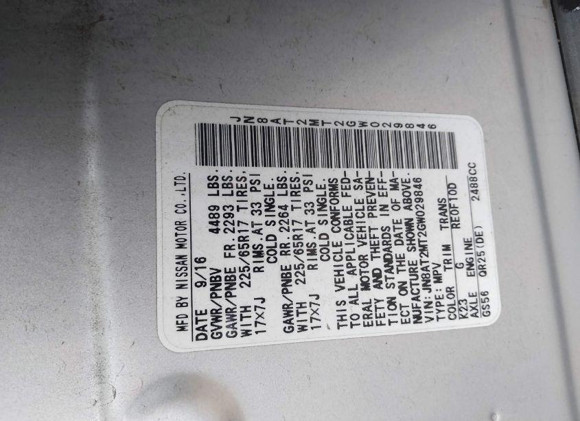 Photo 9 of 2016 Nissan Rogue S (VIN JN8AT2MT2GW029846)