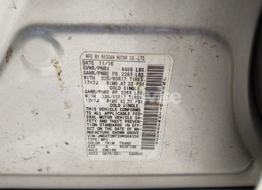 Photo 9 of 2017 Nissan Rogue S (VIN JN8AT2MT2HW384338)