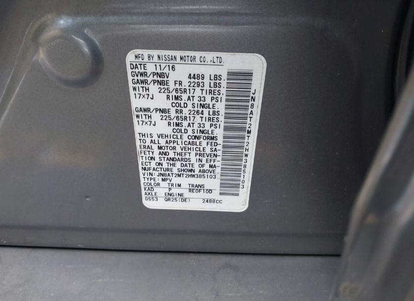 Photo 9 of 2017 Nissan Rogue S (VIN JN8AT2MT2HW385103)