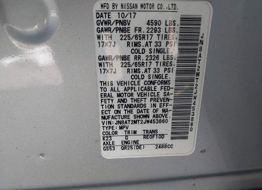 Photo 9 of 2018 Nissan Rogue SV (VIN JN8AT2MT2JW453860)