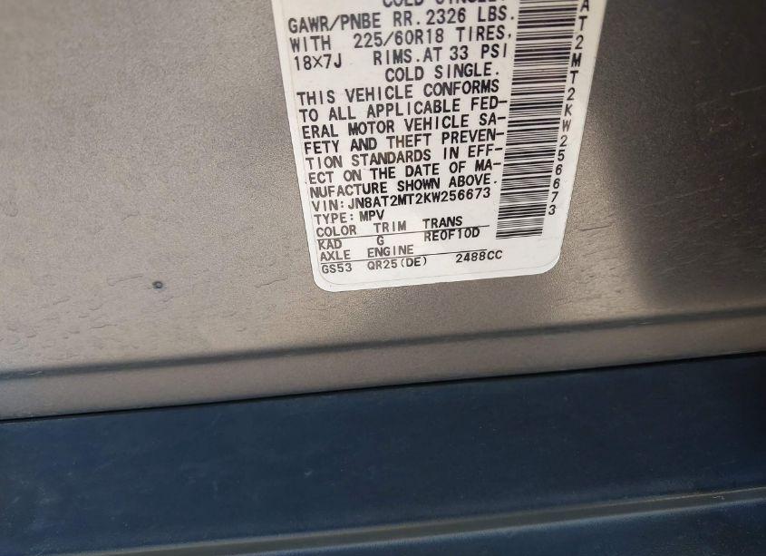 Photo 9 of 2019 Nissan Rogue SV (VIN JN8AT2MT2KW256673)