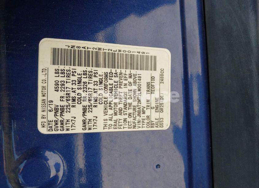 Photo 9 of 2020 Nissan Rogue SV FWD (VIN JN8AT2MT2LW001491)