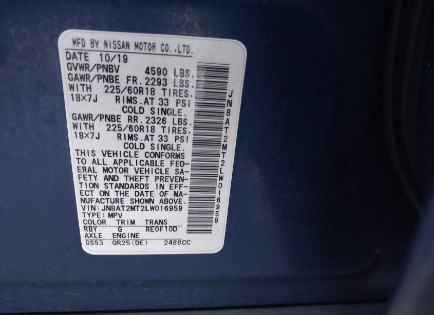 Photo 9 of 2020 Nissan Rogue SV FWD (VIN JN8AT2MT2LW016959)