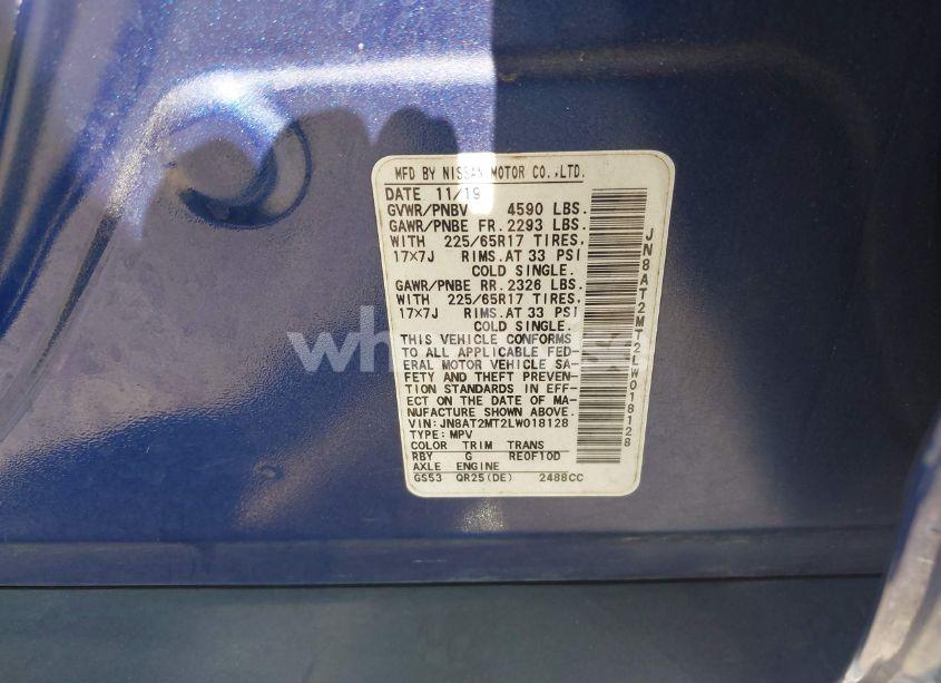 Photo 9 of 2020 Nissan Rogue S FWD (VIN JN8AT2MT2LW018128)