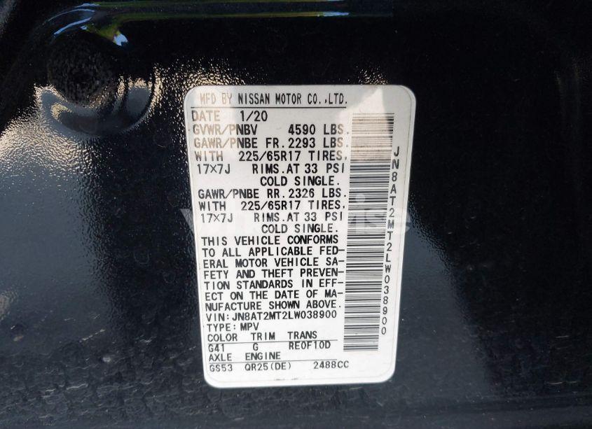 Photo 9 of 2020 Nissan Rogue SV FWD (VIN JN8AT2MT2LW038900)