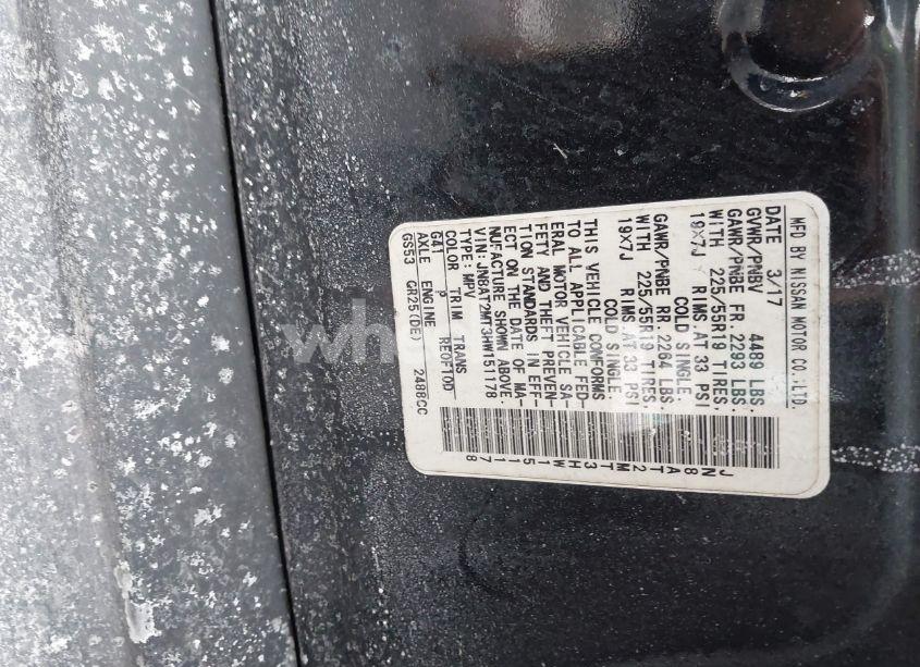 Photo 9 of 2017 Nissan Rogue SL (VIN JN8AT2MT3HW151178)