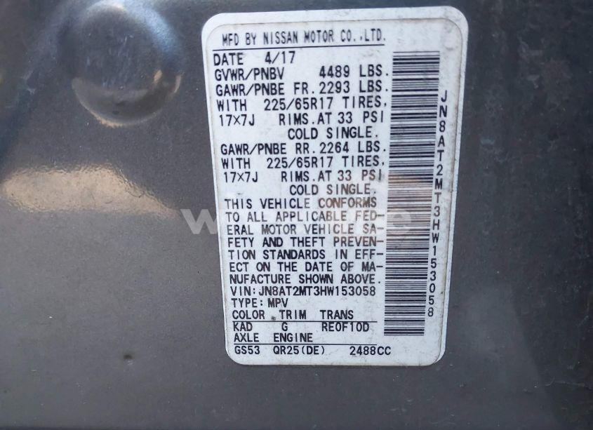 Photo 9 of 2017 Nissan Rogue S (VIN JN8AT2MT3HW153058)