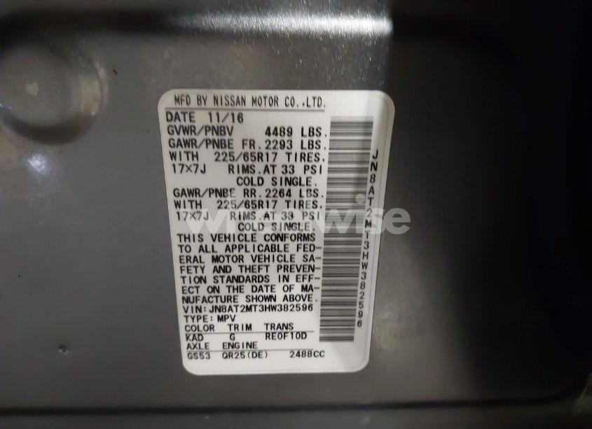 Photo 9 of 2017 Nissan Rogue S (VIN JN8AT2MT3HW382596)