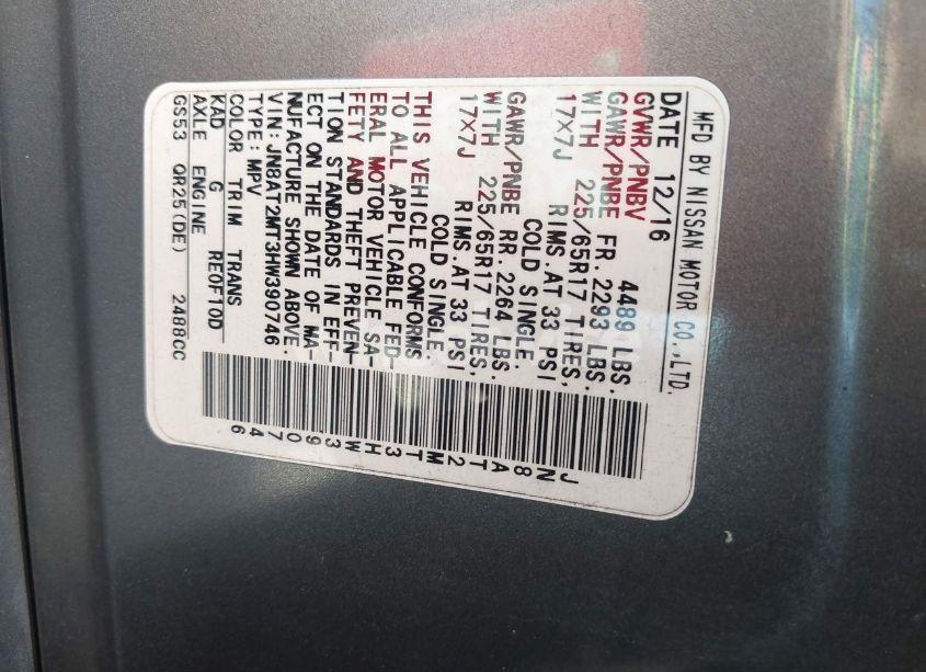 Photo 9 of 2017 Nissan Rogue S (VIN JN8AT2MT3HW390746)