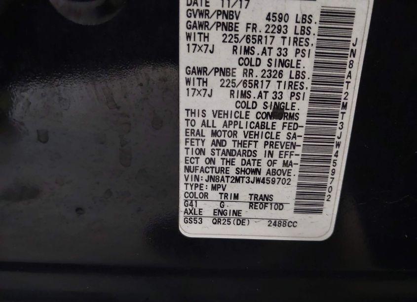 Photo 9 of 2018 Nissan Rogue SV (VIN JN8AT2MT3JW459702)