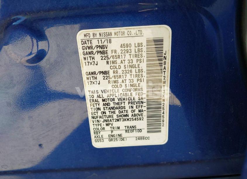 Photo 9 of 2019 Nissan Rogue SV (VIN JN8AT2MT3KW254592)