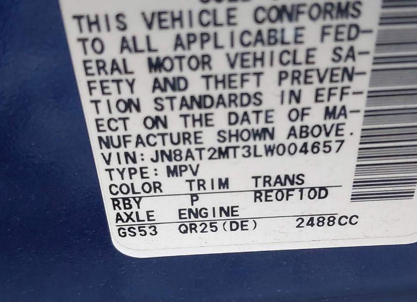 Photo 9 of 2020 Nissan Rogue SV FWD (VIN JN8AT2MT3LW004657)